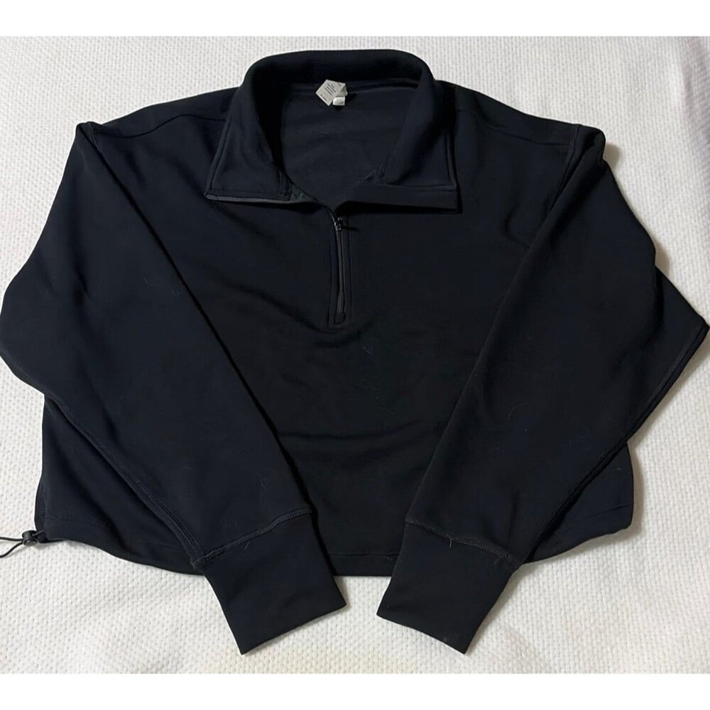 Velocity Scuba Spencer Half-Zip Cropped Sweatshirt Black Size Large